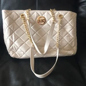 Michael Kors quilted ivory tote